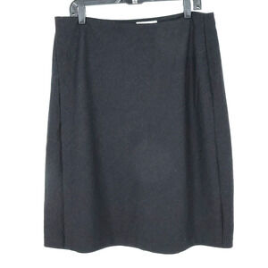 Gap Skirt Womens 14 Gray Black Wool Wrap A-line Unlined Knee Length Y2K Vintage